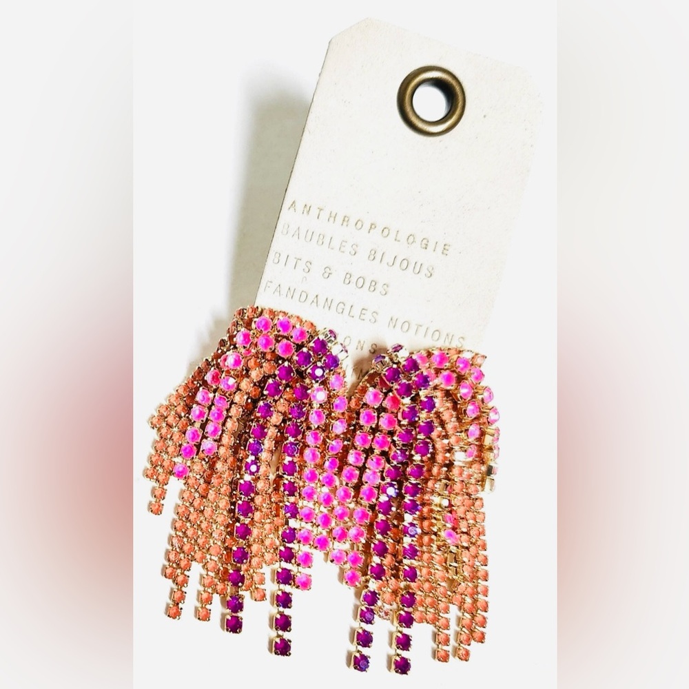Anthropologie New Rhinestone Statement Earrings